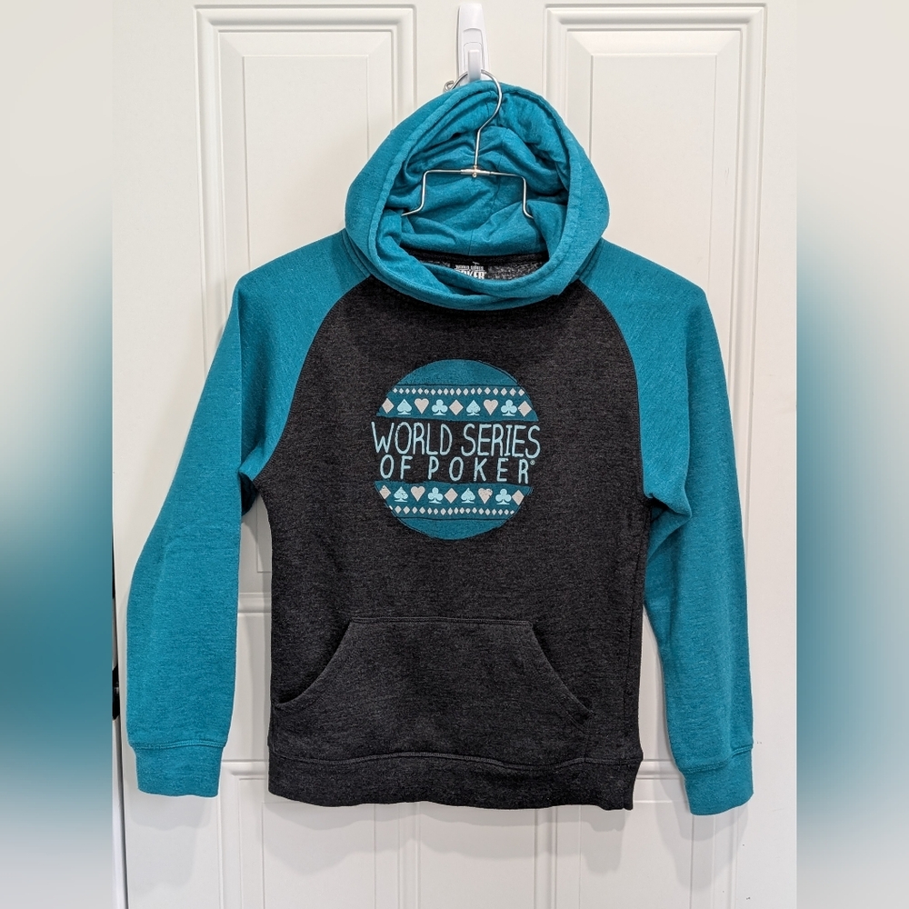 Blue and Gray Athletic Hoodie Sweatshirt